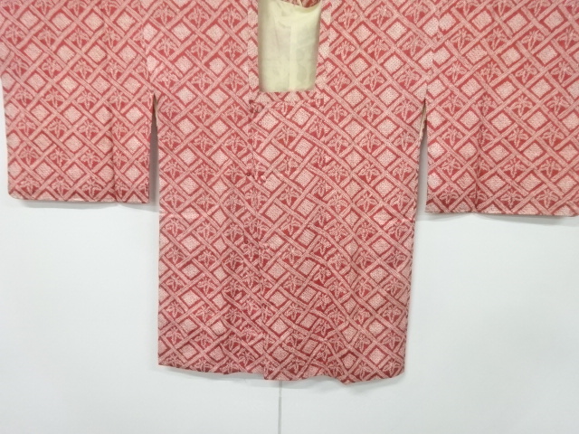 JAPANESE KIMONO / ANTIQUE MICHIYUKI COAT / SILK / ALL SHIBORI / RHOMBUS